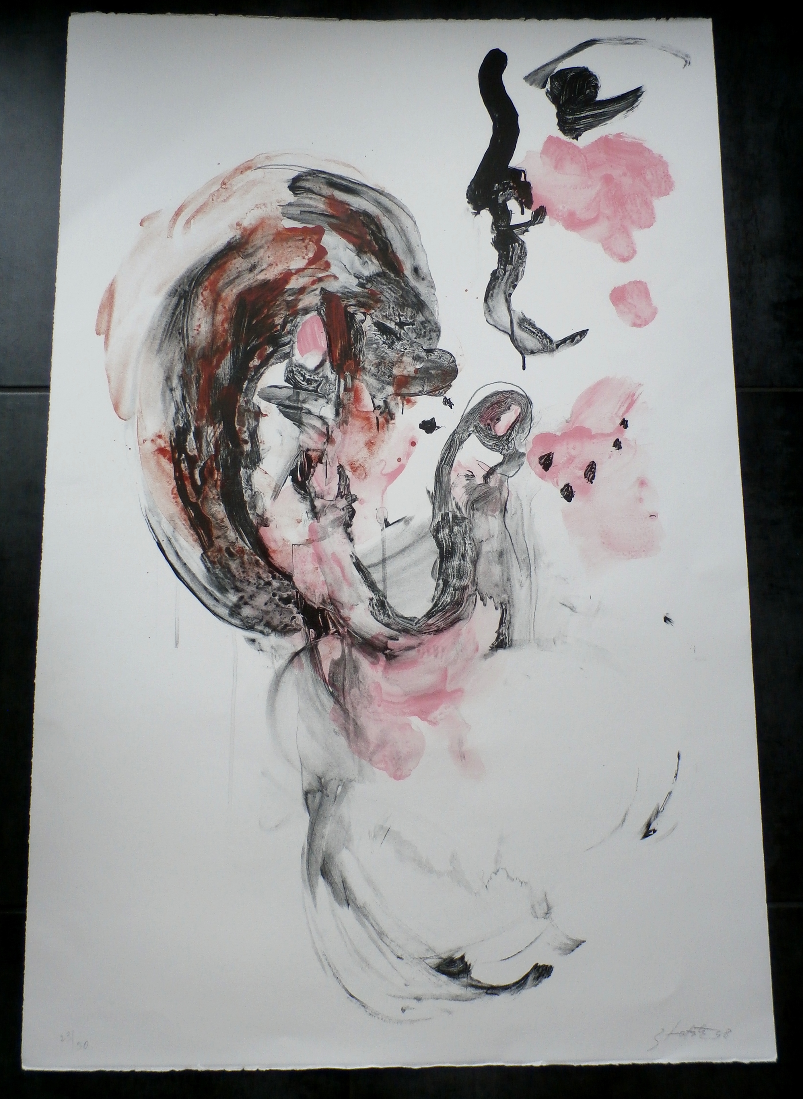 Ger Lataster - grote litho: vrouw met brood - 1998 kopen? Bied vanaf 149!