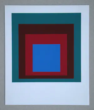 Josef Albers - Homage to the Square - Protected Blue - Zeefdruk in 4 kleuren - 1971 kopen? Bied vanaf 120!
