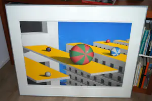 Marinus Fuit - Een zomermiddag in een stad aan zee - ingelijst - XL - 90x110 cm kopen? Bied vanaf 160!
