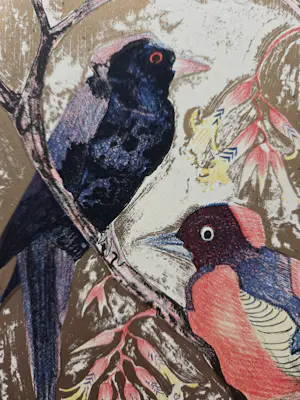 Leo Visser - Vogels en een muis. Kalenderblad. kopen? Bied vanaf 49!