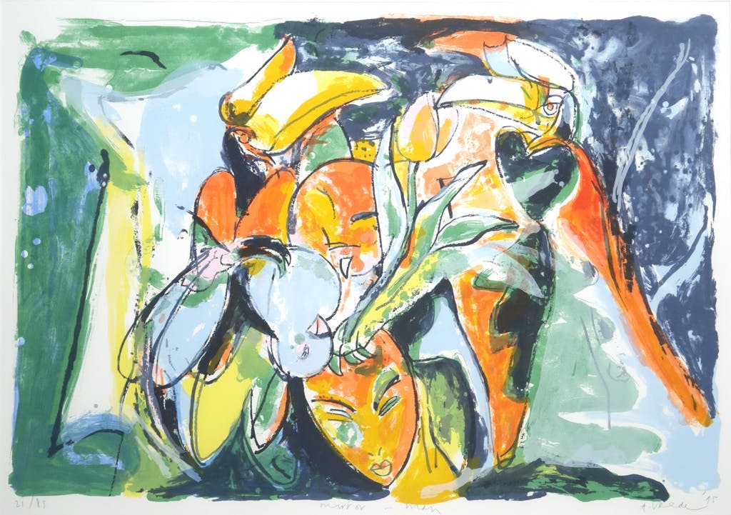 Anton Vrede - Anton Vrede: Zeefdruk, Mirror Man - Ingelijst (Groot) kopen? Bied vanaf 80!