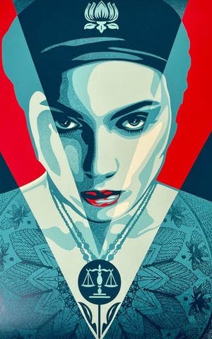 AcheterShepard Fairey - Justice Woman? Enchérissez de 325!