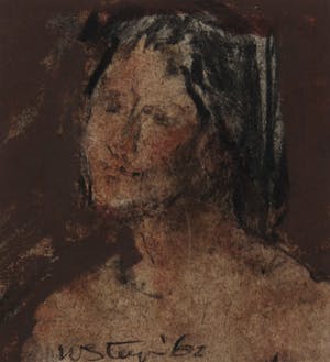 Wim Steijn - Krijttekening, Figuur kopen? Bied vanaf 40!