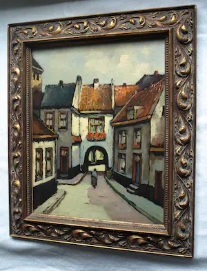 Herman Ansingh - Olieverf op paneel , Oude vrouw in straatje bij poort – Lijst, 64½ x 54½ cm kopen? Bied vanaf 1!