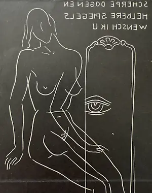 Livinus van de Bundt - linosnede | 'Scherpe oogen en heldere spiegels wensch ik u' | 1937 kopen? Bied vanaf 10!