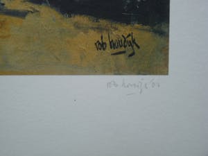 Rob Houdijk - Offset-litho, Titel, "Kippenhok". kopen? Bied vanaf 30!