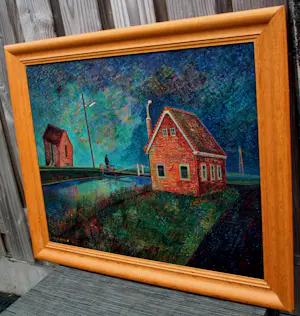 Dirk Breed - Ingelijste olieverf op doek(nette lijst!) kopen? Bied vanaf 1500!