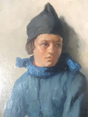 Buy Adri Bleys - Gehurkte Volendamse vrouw met een koperen pan? Bid from 650!