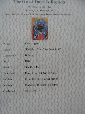 Karel Appel - Litho uit portfolio 'One Cent Life' nieuw ingelijst kopen? Bied vanaf 180!