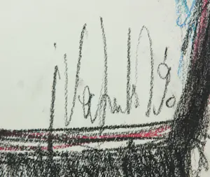 Niet of onleesbaar gesigneerd - Lot van twee krijttekeningen kopen? Bied vanaf 1!