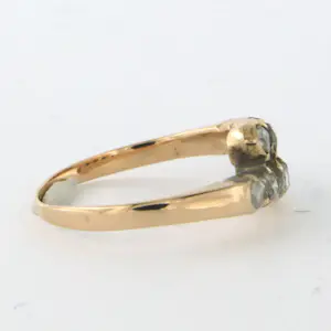 14k rosé gouden ring bezet met roos geslepen diamant 0.25ct - rm 17 kopen? Bied vanaf 240!