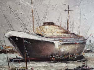 Rick Theunissen - Havenzicht op bedrijvige Rotterdamse haven kopen? Bied vanaf 65!