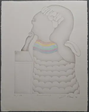 Buy Jörg Remé - Regenboogmeisje - gesigneerde litho? Bid from 49!
