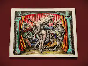 AcheterFrank Maieu - galerie d'Eendt 1985 - grote gemengde techniek "het wellustig gevecht"? Enchérissez de 480!