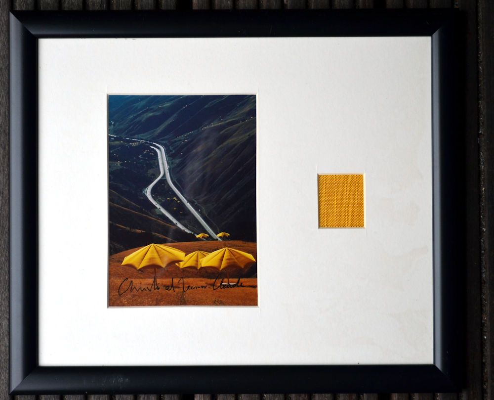 Christo - collage van The Umbrellas USA; handgesigneerd kopen? Bied vanaf 75!