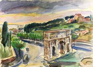 Jan Sluijters (jr.) - Aquarel, Arco di Costantino verkocht voor € 80!