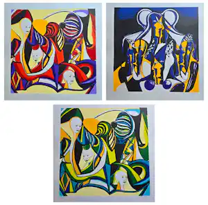 Maartje Wijngaarden - lot van 3 zeefdrukken - Handgesigneerd - 24 ex. vendu pour 100€ !