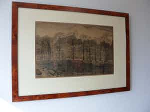 Eugene Rensburg - Ets, Stadsgezicht van Rotterdam verkocht voor € 35!