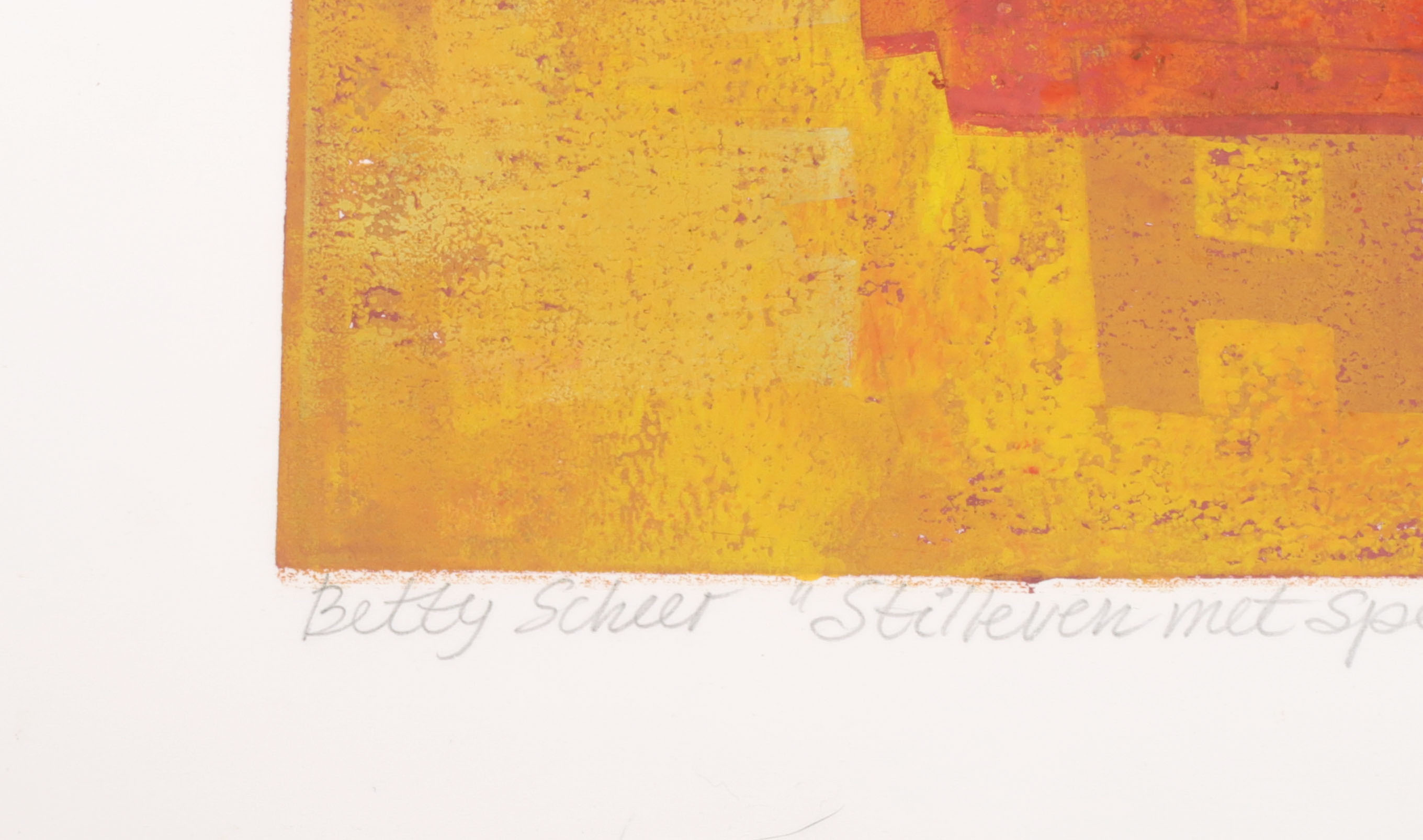 Betty Scheer - Linosnede, Stilleven met speelkaarten kopen? Bied vanaf 50!