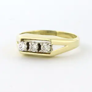 14k bicolor gouden ring bezet met briljant geslepen diamant tot. 0,15ct - rm 17 kopen? Bied vanaf 250!