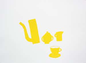 Klaas Gubbels - Zeefdruk: kan met kopjes - 2005 verkocht voor € 275!