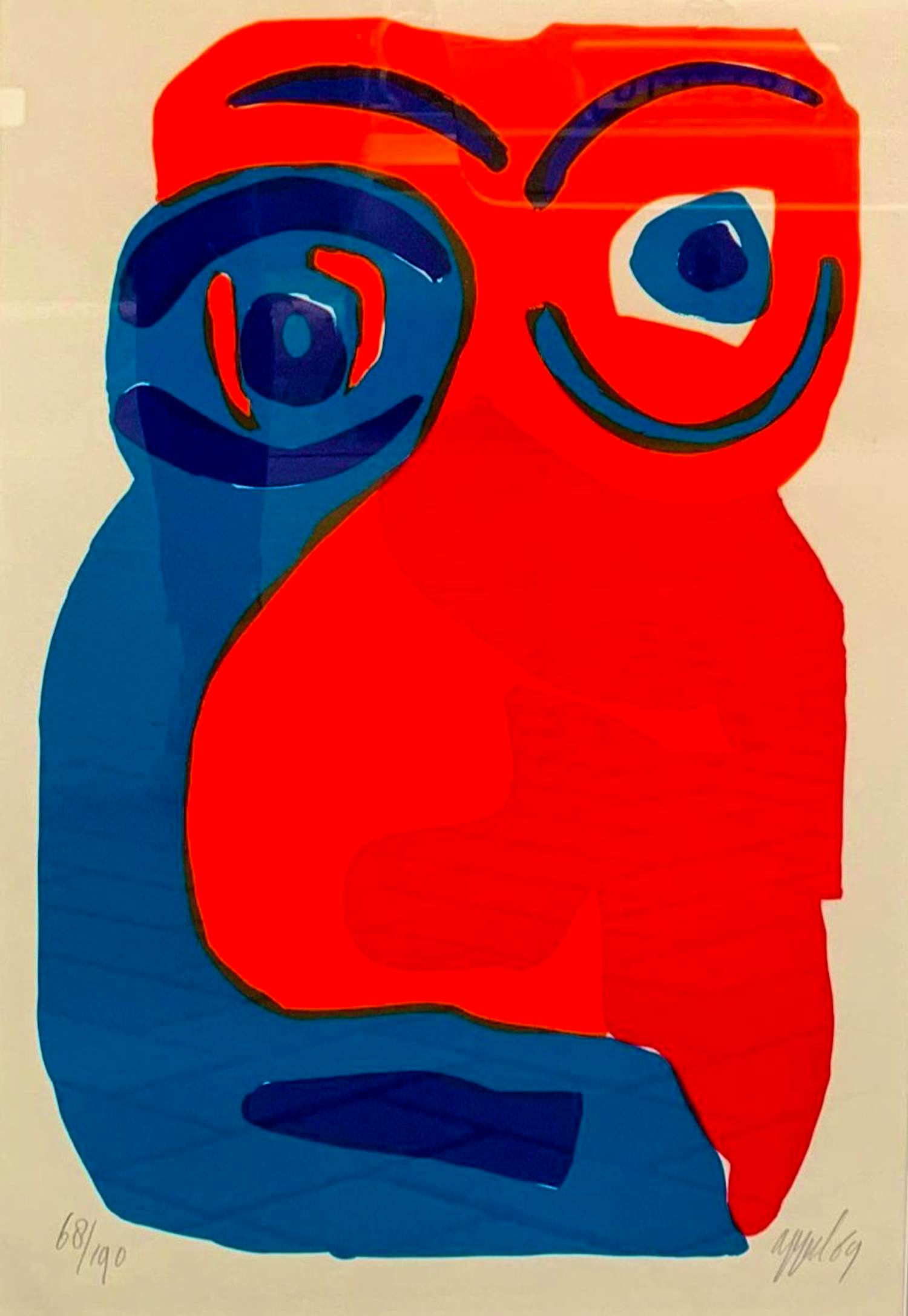 Karel Appel - Ingelijste kleurenlitho: Happy face - 1969 kopen? Bied vanaf 799!