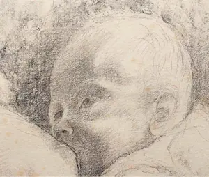 Jan Sluijters - Jan Sluyters jr. 1914-2005. Mooi getekende baby !! 1941 kopen? Bied vanaf 50!