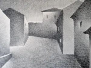 Armando Donna - Surrealistische - beperkte oplage - Ets - "Dorpstraat bij avond" gesigneerd kopen? Bied vanaf 41!