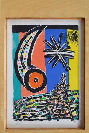 Niet of onleesbaar gesigneerd - KDL - Vier Abstracte prints kopen? Bied vanaf 1!