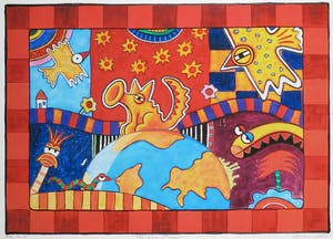 Michiel Molenaar - Zeefdruk, De Wereld van Toeter - Ingelijst kopen? Bied vanaf 50!