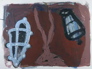 Piet Warffemius - Gemengde techniek op papier, Zonder titel - Ingelijst (Groot) kopen? Bied vanaf 70!