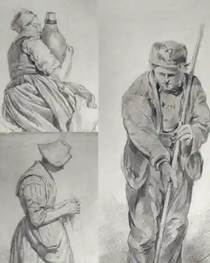 Buy Reinier Evert Johannes Roeterink - Drie figuurstudies in potlood, één gesigneerd en gedateerd? Bid from 75!