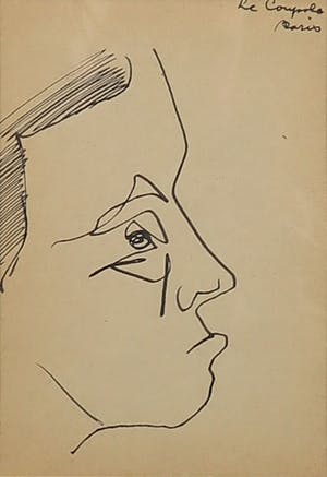 Siep van den Berg - Lot van drie pentekeningen, Portretten - Ingelijst kopen? Bied vanaf 35!