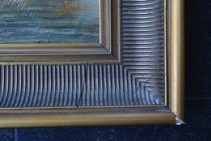 Niet of onleesbaar gesigneerd - Bootjes voor de kust - Olieverf op doek - Gesigneerd kopen? Bied vanaf 10!