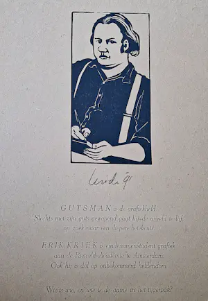 Erik Kriek - zijn eerste (1991) complete "Gutsman" serie van 6 linosneden - potloodgesigneerd kopen? Bied vanaf 470!