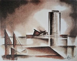 Jeroen Henneman - Westeinderplas met Zeilschepen en Watertoren - Litho - Kleine oplage kopen? Bied vanaf 10!