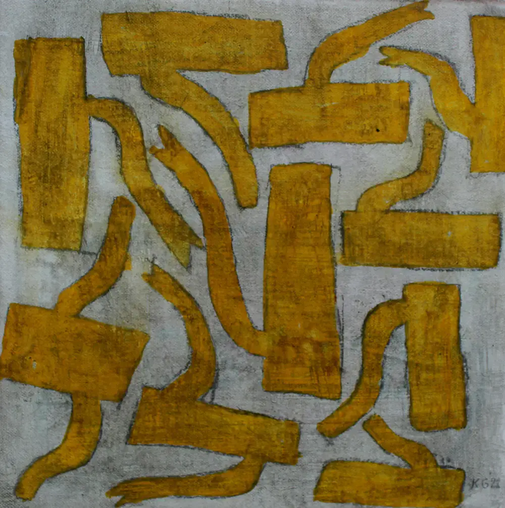 Buy Klaas Gubbels - Ingelijst acryl op doek: gele kannen - 2022? Bid from 1599!