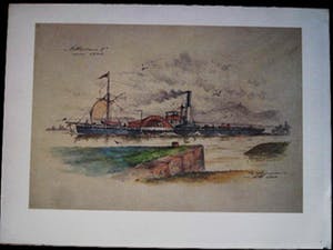 Niet of onleesbaar gesigneerd - Uniek 19e Eeuws Aquarel "Stoom Radersleepboot 'Rotterdam I' gesigneerd kopen? Bied vanaf 10!