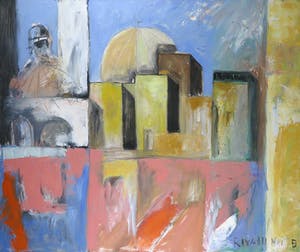 Philip Vencken - Olieverf op doek, Gezicht op Riyadh (Groot) kopen? Bied vanaf 1!