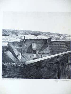 Gijs Voskuyl - Gezicht op Chevreuse - litho verkocht voor € 35!