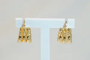 43 - 18 karaats paar geelgouden holle bamboe oorclips kopen? Bied vanaf 280!