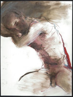 Franscz Witte - Gemengde techniek op papier, Zittend naakt kopen? Bied vanaf 1!