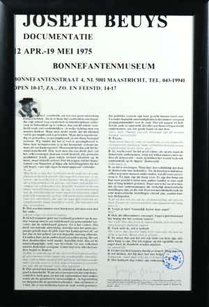 Joseph Beuys - Affiche, Bonnefantenmuseum - Ingelijst verkocht voor € 1!