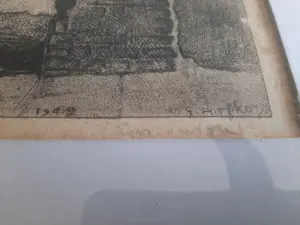 Willem Gerard Hofker - Ets, Prinsenhof en Oude Kerk te Delft kopen? Bied vanaf 45!