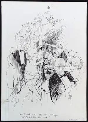 AcheterPeter van Straaten - O, schat, wat zie je er beeldschoon uit !, originele gesigneerde tekening? Enchérissez de 375!