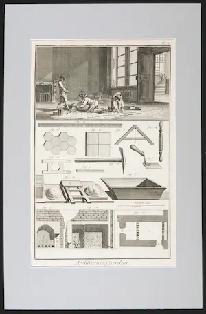 Benoît Louis Prévost - Lot van zes gravures over bouwen kopen? Bied vanaf 1!