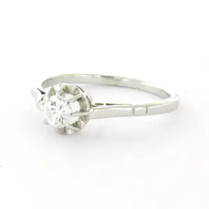 14k wit gouden solitair ring met een briljant geslepen diamant totaal 0.25ct kopen? Bied vanaf 270!