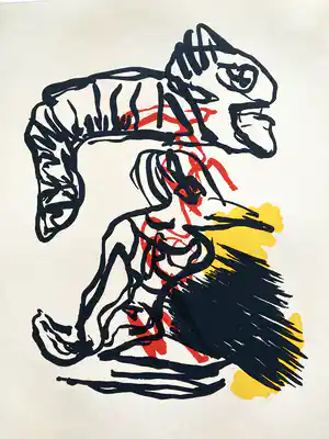 Karel Appel - "Los Pajaros" verkocht voor € 550!