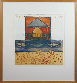 Lukie de Bree - Kleurenets, Zonder titel - Ingelijst kopen? Bied vanaf 35!