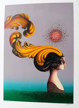 Pierre Henri Jacquot - Grote surrealistische kleuren zeefdruk "Amphitrite" beperkte oplage kopen? Bied vanaf 39!